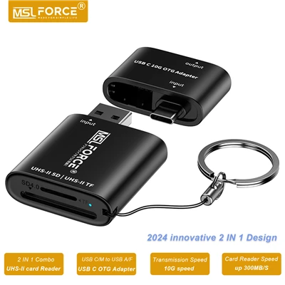 2 ইন 1 USB C থেকে UHS-II SD TF কার্ড রিডার কিচেন ডিজাইন সহ