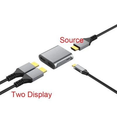 HDMI স্প্লিটার 1 ইন 2 আউট 4K60Hz এক্সটেন্ড ডিসপ্লে